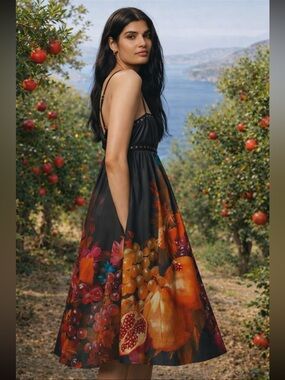 Anthropologie NWT Maeve Twofer Faux Leather Babydoll Dress size S.